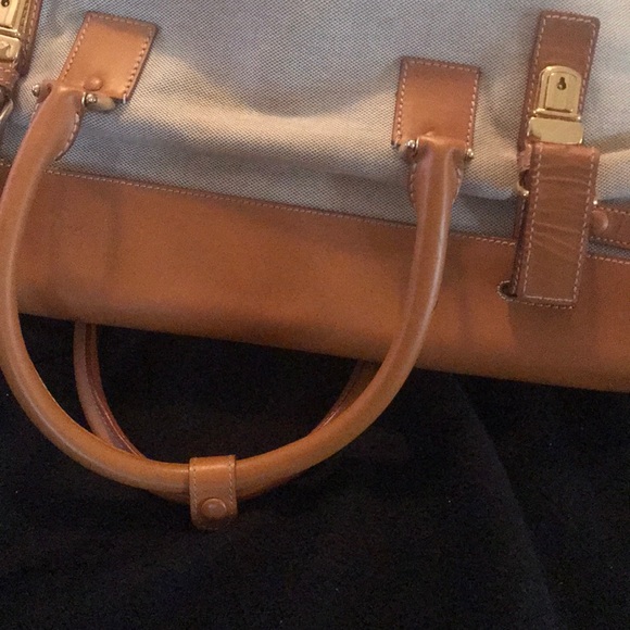 Large Genuine Leather Trimmed Duffle Bag - Picture 3 of 5